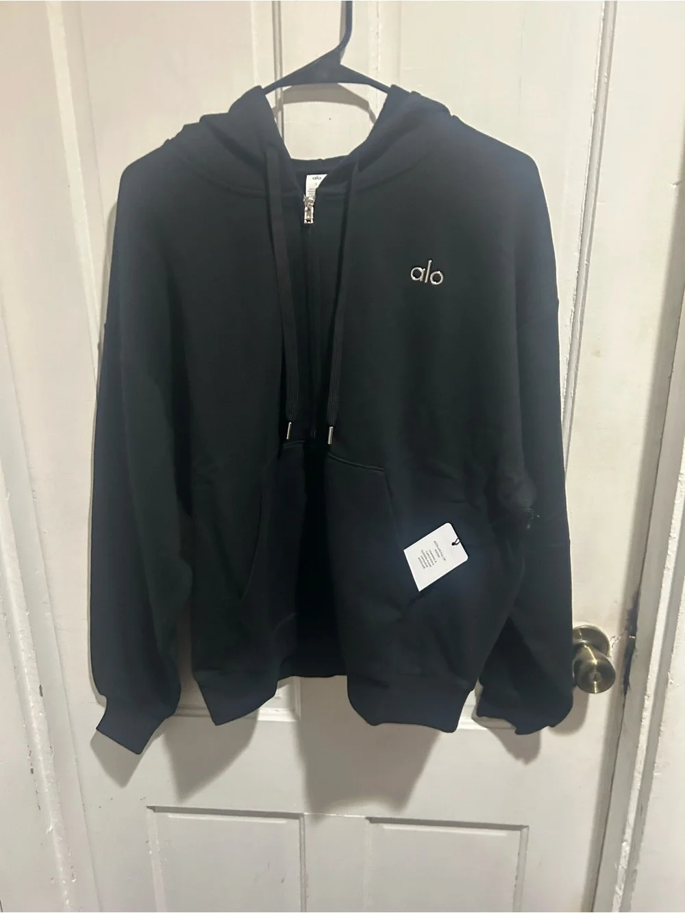 ALO Yoga Men's Black Full-Zip Hoodie Sweatshirt